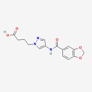 4-{4-[(1,3-benzodioxol-5-ylcarbonyl)amino]-1H-pyrazol-1-yl}butanoic acid