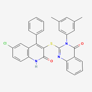 molecular formula C31H22ClN3O2S B10874454 2-[(6-chloro-2-oxo-4-phenyl-1,2-dihydroquinolin-3-yl)sulfanyl]-3-(3,5-dimethylphenyl)quinazolin-4(3H)-one 