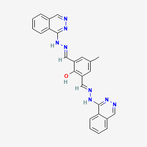 molecular formula C25H20N8O B10874456 4-methyl-2,6-bis{(E)-[2-(phthalazin-1-yl)hydrazinylidene]methyl}phenol 