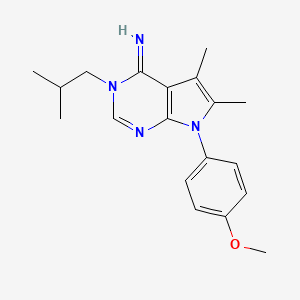 7-(4-methoxyphenyl)-5,6-dimethyl-3-(2-methylpropyl)-3,7-dihydro-4H-pyrrolo[2,3-d]pyrimidin-4-imine