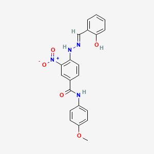 molecular formula C21H18N4O5 B10874491 4-[(2E)-2-(2-hydroxybenzylidene)hydrazinyl]-N-(4-methoxyphenyl)-3-nitrobenzamide 