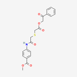 molecular formula C20H19NO6S B10874503 Methyl 4-[({[2-oxo-2-(2-oxo-2-phenylethoxy)ethyl]sulfanyl}acetyl)amino]benzoate 