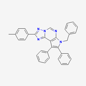 molecular formula C33H25N5 B10874509 7-benzyl-2-(4-methylphenyl)-8,9-diphenyl-7H-pyrrolo[3,2-e][1,2,4]triazolo[1,5-c]pyrimidine 