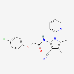 2-(4-chlorophenoxy)-N-[3-cyano-4,5-dimethyl-1-(pyridin-2-yl)-1H-pyrrol-2-yl]acetamide