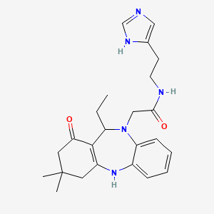 2-(11-ethyl-3,3-dimethyl-1-oxo-1,2,3,4,5,11-hexahydro-10H-dibenzo[b,e][1,4]diazepin-10-yl)-N-[2-(1H-imidazol-4-yl)ethyl]acetamide