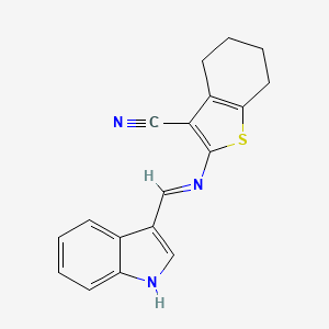 2-{[(E)-1H-indol-3-ylmethylidene]amino}-4,5,6,7-tetrahydro-1-benzothiophene-3-carbonitrile