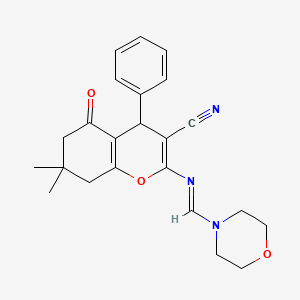 5-keto-7,7-dimethyl-2-(morpholinomethyleneamino)-4-phenyl-6,8-dihydro-4H-chromene-3-carbonitrile