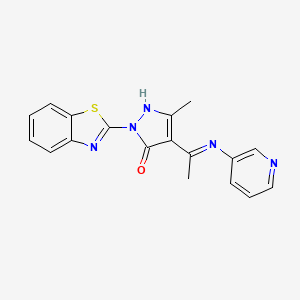 (4Z)-2-(1,3-benzothiazol-2-yl)-5-methyl-4-[1-(pyridin-3-ylamino)ethylidene]-2,4-dihydro-3H-pyrazol-3-one