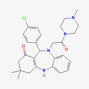 11-(4-chlorophenyl)-3,3-dimethyl-10-[2-(4-methylpiperazin-1-yl)-2-oxoethyl]-2,3,4,5,10,11-hexahydro-1H-dibenzo[b,e][1,4]diazepin-1-one