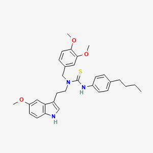 N'-(4-butylphenyl)-N-(3,4-dimethoxybenzyl)-N-[2-(5-methoxy-1H-indol-3-yl)ethyl]thiourea