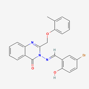 3-{[(E)-(5-bromo-2-hydroxyphenyl)methylidene]amino}-2-[(2-methylphenoxy)methyl]quinazolin-4(3H)-one