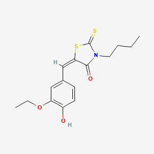 molecular formula C16H19NO3S2 B10874660 3-Butyl-5-(3-ethoxy-4-hydroxybenzylidene)-2-thioxo-1,3-thiazolidin-4-one 