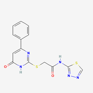 2-[(6-oxo-4-phenyl-1,6-dihydropyrimidin-2-yl)sulfanyl]-N-(1,3,4-thiadiazol-2-yl)acetamide