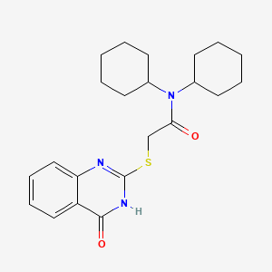 N,N-dicyclohexyl-2-[(4-oxo-3,4-dihydroquinazolin-2-yl)sulfanyl]acetamide