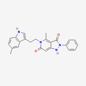 molecular formula C24H22N4O2 B10874704 4-methyl-5-[2-(5-methyl-1H-indol-3-yl)ethyl]-2-phenyl-1H-pyrazolo[4,3-c]pyridine-3,6(2H,5H)-dione 