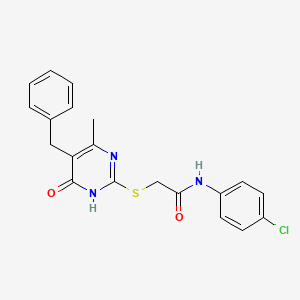 2-[(5-benzyl-4-hydroxy-6-methylpyrimidin-2-yl)sulfanyl]-N-(4-chlorophenyl)acetamide