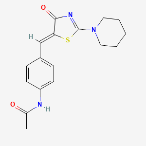 molecular formula C17H19N3O2S B10874716 N-(4-{(Z)-[4-oxo-2-(piperidin-1-yl)-1,3-thiazol-5(4H)-ylidene]methyl}phenyl)acetamide 