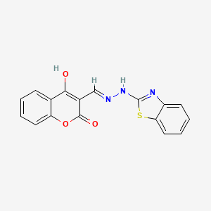 molecular formula C17H11N3O3S B10874718 (3E)-3-{[2-(1,3-benzothiazol-2-yl)hydrazinyl]methylidene}-2H-chromene-2,4(3H)-dione 