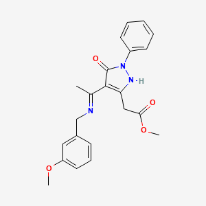 methyl [(4Z)-4-{1-[(3-methoxybenzyl)amino]ethylidene}-5-oxo-1-phenyl-4,5-dihydro-1H-pyrazol-3-yl]acetate