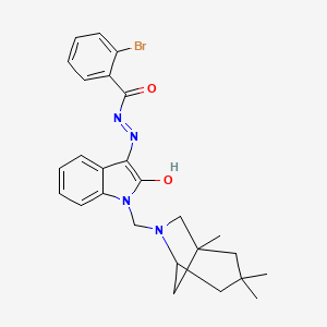 2-bromo-N'-{(3Z)-2-oxo-1-[(1,3,3-trimethyl-6-azabicyclo[3.2.1]oct-6-yl)methyl]-1,2-dihydro-3H-indol-3-ylidene}benzohydrazide