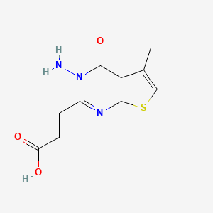 molecular formula C11H13N3O3S B10874738 3-(3-Amino-5,6-dimethyl-4-oxo-3,4-dihydrothieno[2,3-d]pyrimidin-2-yl)propanoic acid 