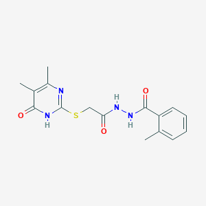 N'-{[(4-hydroxy-5,6-dimethylpyrimidin-2-yl)sulfanyl]acetyl}-2-methylbenzohydrazide