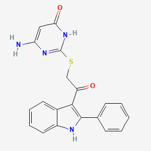 molecular formula C20H16N4O2S B10874752 6-amino-2-{[2-oxo-2-(2-phenyl-1H-indol-3-yl)ethyl]sulfanyl}pyrimidin-4(3H)-one 