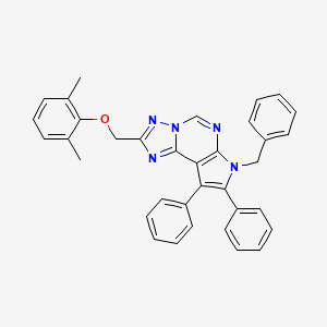 molecular formula C35H29N5O B10874802 (7-Benzyl-8,9-diphenyl-7H-pyrrolo[3,2-E][1,2,4]triazolo[1,5-C]pyrimidin-2-YL)methyl (2,6-dimethylphenyl) ether 