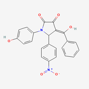 molecular formula C23H16N2O6 B10874809 3-hydroxy-1-(4-hydroxyphenyl)-5-(4-nitrophenyl)-4-(phenylcarbonyl)-1,5-dihydro-2H-pyrrol-2-one 