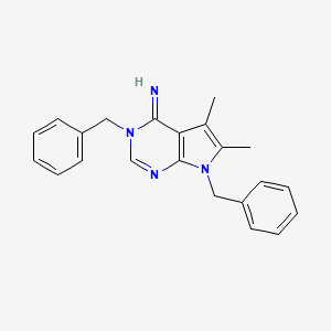 molecular formula C22H22N4 B10874812 3,7-dibenzyl-5,6-dimethyl-3,7-dihydro-4H-pyrrolo[2,3-d]pyrimidin-4-imine 