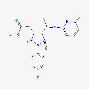 methyl [(4Z)-1-(4-fluorophenyl)-4-{1-[(6-methylpyridin-2-yl)amino]ethylidene}-5-oxo-4,5-dihydro-1H-pyrazol-3-yl]acetate