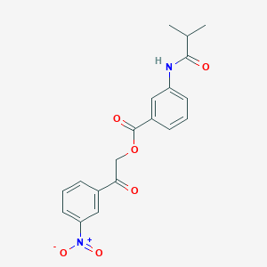 2-(3-Nitrophenyl)-2-oxoethyl 3-[(2-methylpropanoyl)amino]benzoate