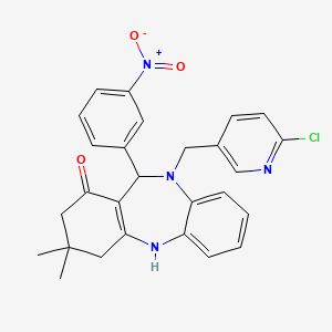 10-[(6-chloropyridin-3-yl)methyl]-3,3-dimethyl-11-(3-nitrophenyl)-2,3,4,5,10,11-hexahydro-1H-dibenzo[b,e][1,4]diazepin-1-one