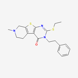 5-ethylsulfanyl-11-methyl-4-(2-phenylethyl)-8-thia-4,6,11-triazatricyclo[7.4.0.02,7]trideca-1(9),2(7),5-trien-3-one