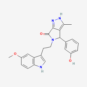 4-(3-hydroxyphenyl)-5-[2-(5-methoxy-1H-indol-3-yl)ethyl]-3-methyl-4,5-dihydropyrrolo[3,4-c]pyrazol-6(1H)-one