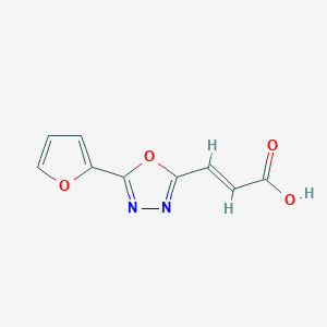 molecular formula C9H6N2O4 B10874937 (2E)-3-[5-(furan-2-yl)-1,3,4-oxadiazol-2-yl]prop-2-enoic acid 