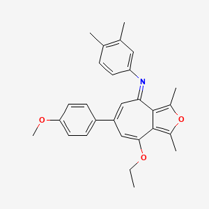 N-[(4E)-8-ethoxy-6-(4-methoxyphenyl)-1,3-dimethyl-4H-cyclohepta[c]furan-4-ylidene]-3,4-dimethylaniline