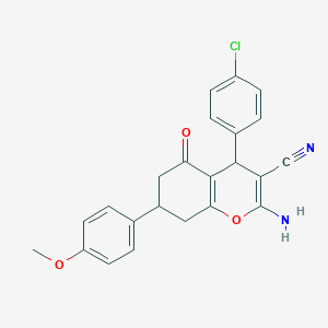 molecular formula C23H19ClN2O3 B10874963 2-amino-4-(4-chlorophenyl)-7-(4-methoxyphenyl)-5-oxo-5,6,7,8-tetrahydro-4H-chromene-3-carbonitrile 