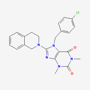 molecular formula C23H22ClN5O2 B10875014 7-(4-chlorobenzyl)-8-(3,4-dihydroisoquinolin-2(1H)-yl)-1,3-dimethyl-3,7-dihydro-1H-purine-2,6-dione 