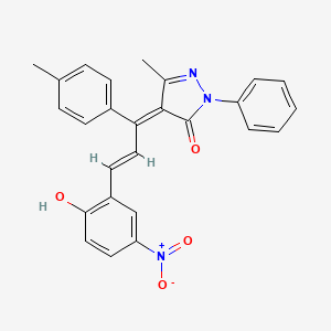 molecular formula C26H21N3O4 B10875021 4-[3-(2-Hydroxy-5-nitrophenyl)-1-(4-methylphenyl)-2-propenylidene]-5-methyl-2-phenyl-2,4-dihydro-3H-pyrazol-3-one 