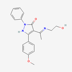 (4Z)-4-{1-[(2-hydroxyethyl)amino]ethylidene}-5-(4-methoxyphenyl)-2-phenyl-2,4-dihydro-3H-pyrazol-3-one