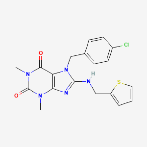 molecular formula C19H18ClN5O2S B10875051 7-(4-chlorobenzyl)-1,3-dimethyl-8-[(2-thienylmethyl)amino]-3,7-dihydro-1H-purine-2,6-dione 