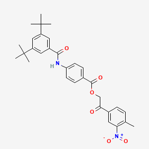 2-(4-Methyl-3-nitrophenyl)-2-oxoethyl 4-{[(3,5-di-tert-butylphenyl)carbonyl]amino}benzoate