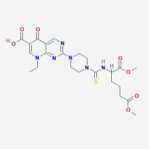 2-{4-[(1,6-Dimethoxy-1,6-dioxohexan-2-yl)carbamothioyl]piperazin-1-yl}-8-ethyl-5-oxo-5,8-dihydropyrido[2,3-d]pyrimidine-6-carboxylic acid