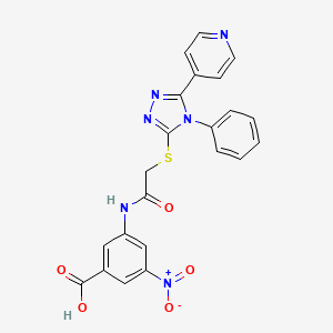 3-nitro-5-[({[4-phenyl-5-(pyridin-4-yl)-4H-1,2,4-triazol-3-yl]sulfanyl}acetyl)amino]benzoic acid