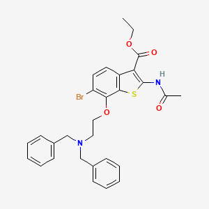 Ethyl 2-(acetylamino)-6-bromo-7-[2-(dibenzylamino)ethoxy]-1-benzothiophene-3-carboxylate