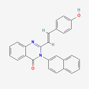 2-[(E)-2-(4-hydroxyphenyl)ethenyl]-3-(naphthalen-2-yl)quinazolin-4(3H)-one