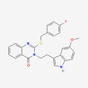 2-[(4-fluorobenzyl)sulfanyl]-3-[2-(5-methoxy-1H-indol-3-yl)ethyl]quinazolin-4(3H)-one