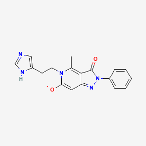 molecular formula C18H16N5O2- B10875165 5-[2-(1H-imidazol-5-yl)ethyl]-4-methyl-3-oxo-2-phenylpyrazolo[4,3-c]pyridin-6-olate 