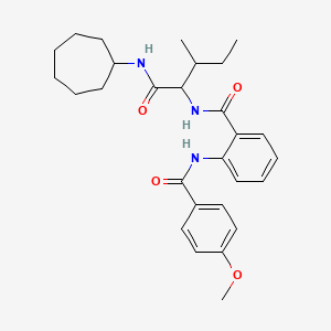 N-cycloheptyl-N~2~-[(2-{[(4-methoxyphenyl)carbonyl]amino}phenyl)carbonyl]isoleucinamide